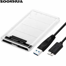 SOONHUA 2," USB 3,0 USB 3,1 type-C SATA Hd коробка HDD жесткий диск Внешний корпус HDD прозрачный корпус инструмент Поддержка 2 ТБ