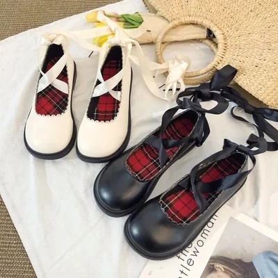 

Wild female flat shoes Japanese soft sister Lolita lolita small shoes women retro strap doll shoes round head