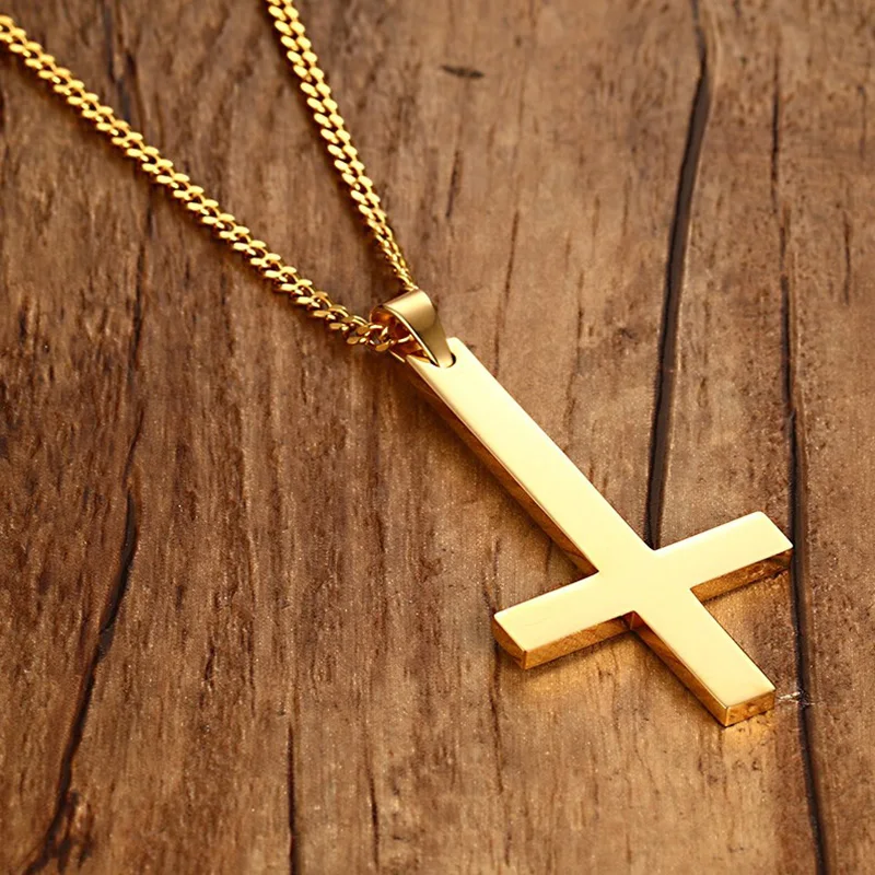 Fashion Stainless Steel Inverted Cross 