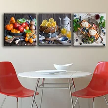 Рамка холст живопись плакат для гостиной 3 панели вкусные фрукты и еда стены Искусство домашний декор современные HD печатные картины