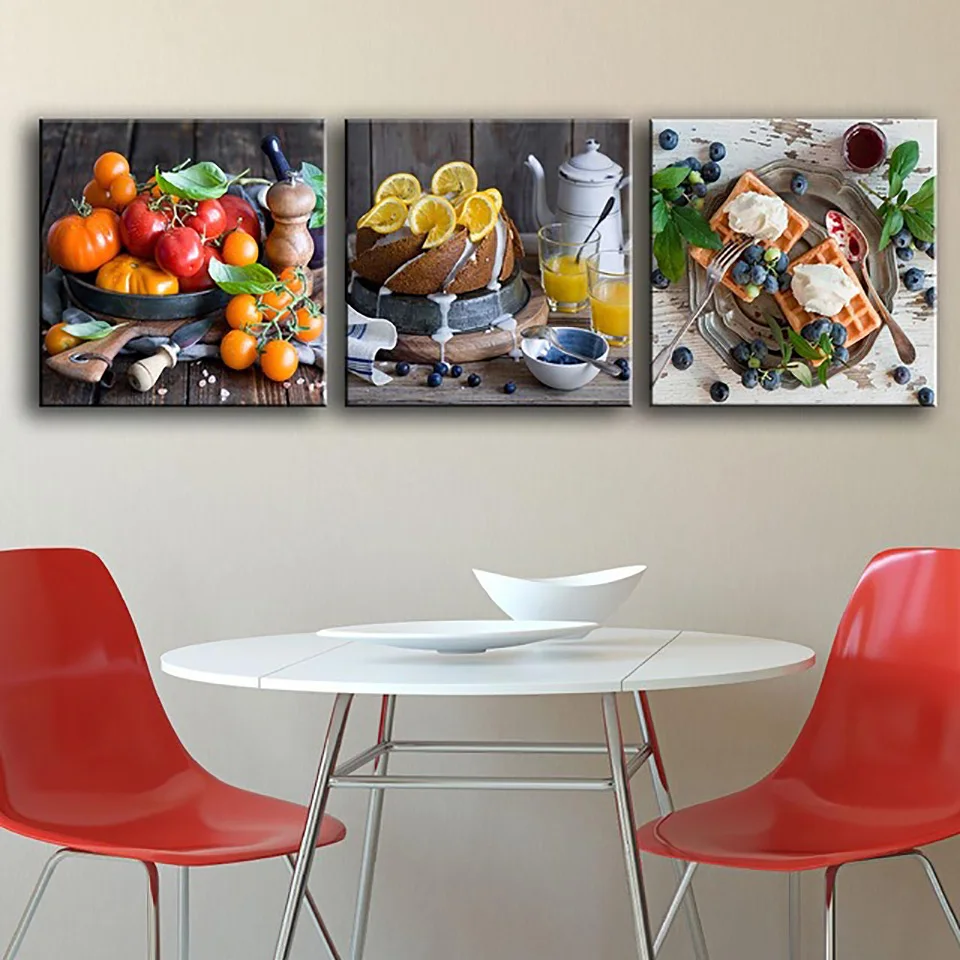 

Frame Canvas Painting Poster For Living Room 3 Panel Delicious Fruit And Food Wall Art Home Decor Modern HD Printed Pictures