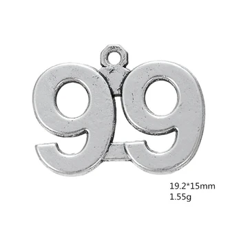 

Antique Silver Number 99 Pendant Arabic Numerals Figures Charms For Handmade Women Jewelry Necklace Making DIY Accessories 50PCS