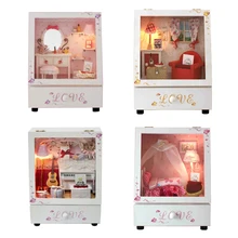 DIY Wooden Dollhouse With LED Assemble Simulation Model Music Box Miniature Furniture Doll House