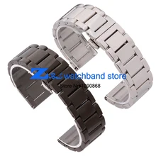 Ремешок для часов из нержавеющей стали, твердый металлический ремешок с пряжкой-бабочкой, серебристый, черный, ширина 18 мм, 20 мм, 21 мм, 22 мм, ремень