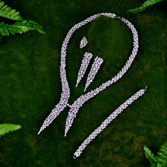 Купить be 8 роскошные бриллиантовые серьги подвески с фианитами ожерелье картинки