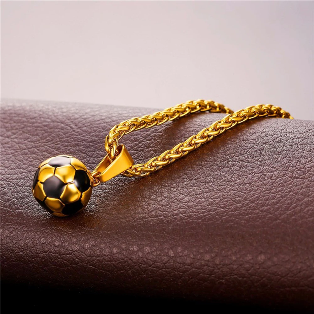Sporty necklace soccer Pendant With Chain Stainless Steel