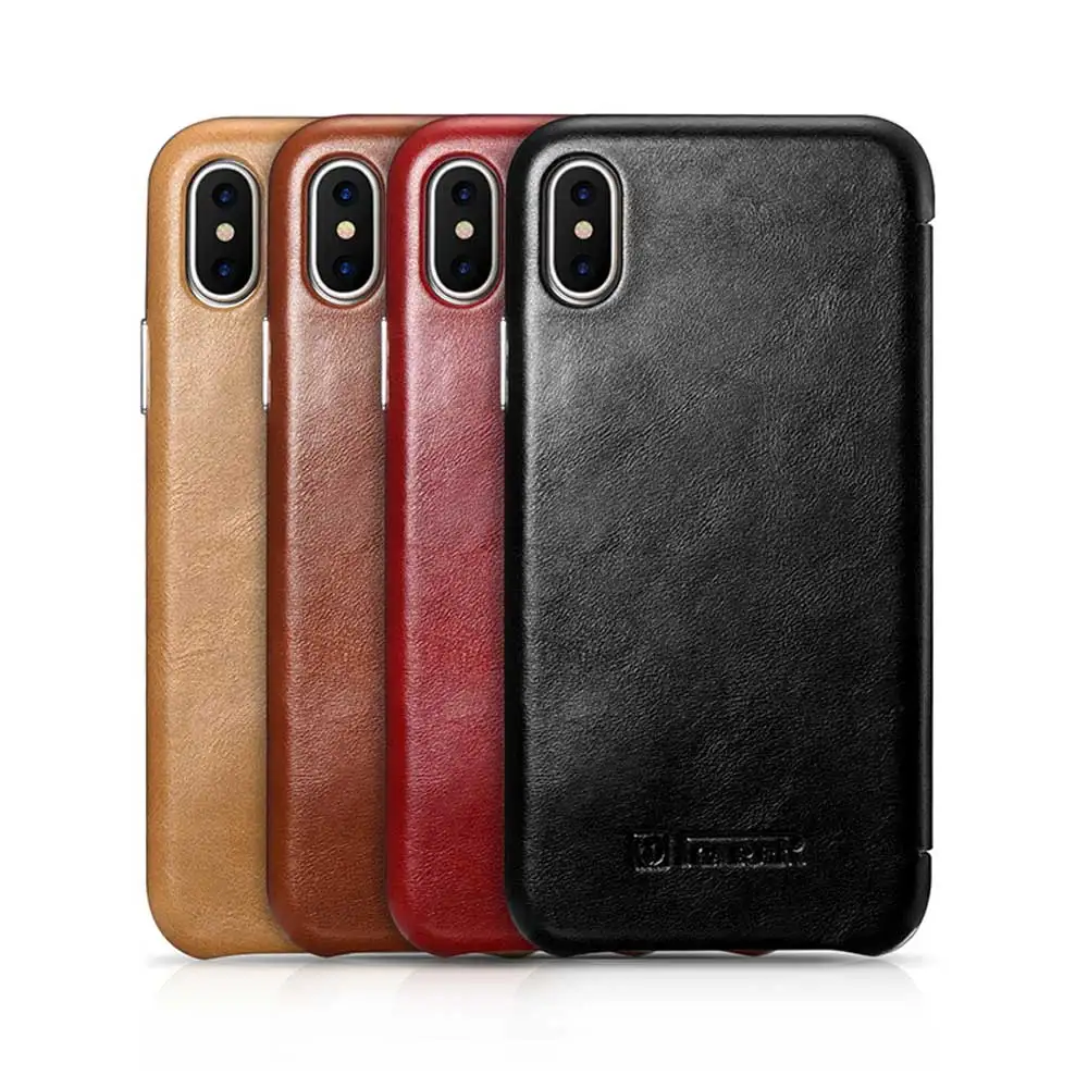 Ретро Тонкий Воловья кожа Натуральная флип чехол для iPhone X XR бизнес настоящая