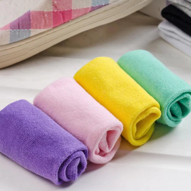 Hot Sale Fashion Spring Autumn Winter Women Solid Candy pure Colors Short Sock Suits For 34-41 Yards Cute socks Free Shipping