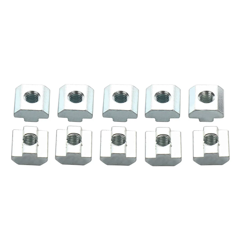 

10pcs M8 T Sliding Hammer Nut block Square nuts 4040 Aluminum Profile slot 6 Zinc Coated Plate Aluminum Accessories New