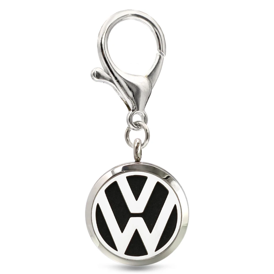 

Car logo diffuser locket Key Chain 10 Pads essential oil Locket Perfume Diffuser magnetic Stainless Steel with Lobster clasp