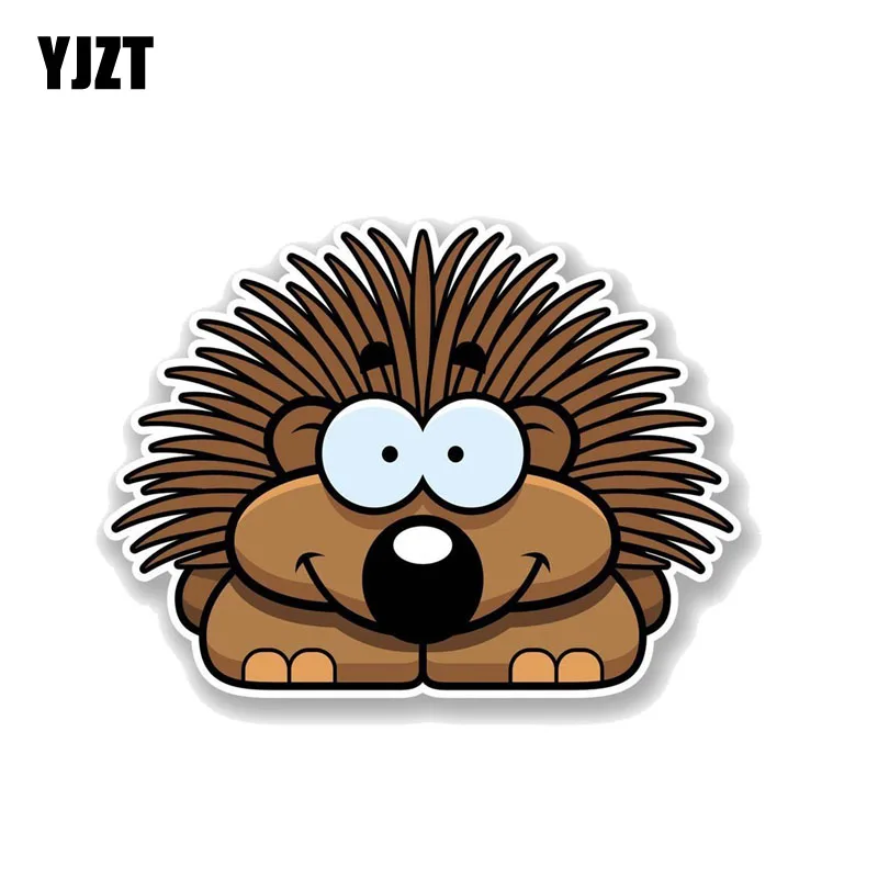 

YJZT 15.1CM*11.3CM Cartoon Happy Hedgehog PVC Motorcycle Car Sticker 11-00732