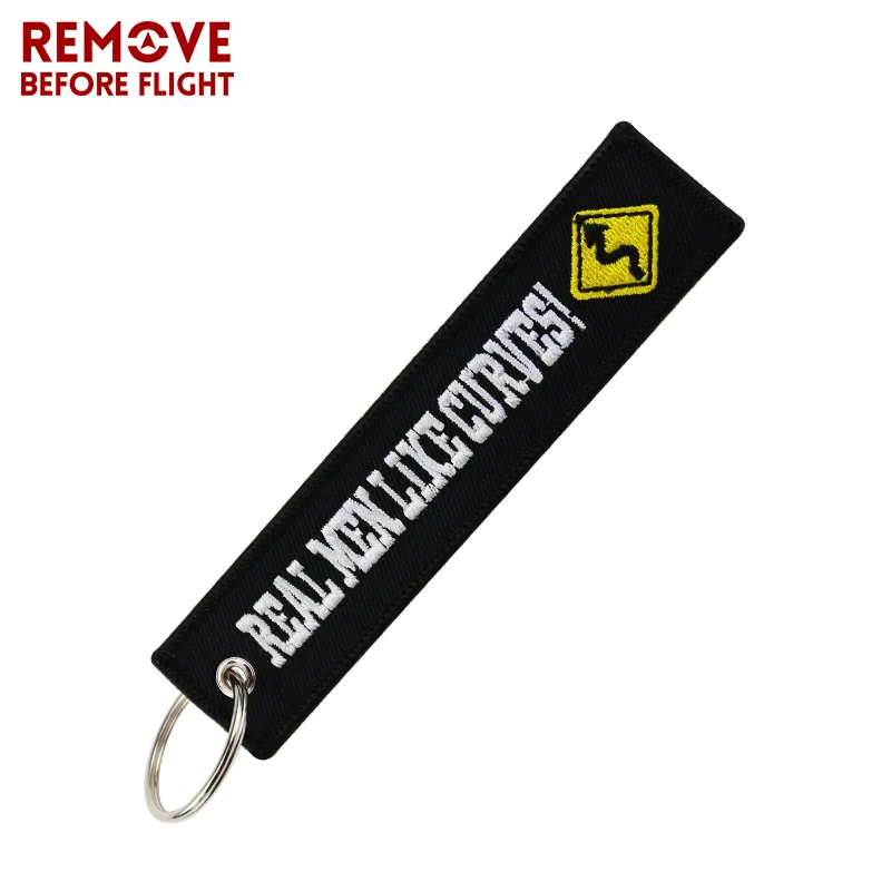 

Fashion Motorcycle Chain Keychain Bijoux for Cars llaveros Key Chains Embroidery Real Men Like Curves Key Fobs OEM Car Key Chain