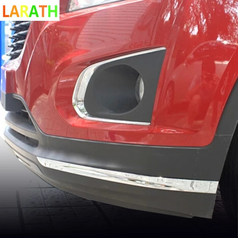 

For Chevrolet Trax 2014 2015 ABS Chrome Car Bottom Front+Rear Corner Bumper Protector Adornment Strips Exterior Auto Parts
