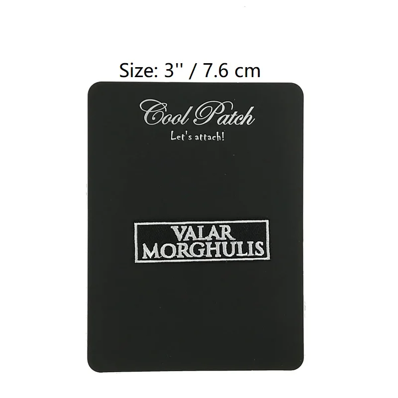 

Valar Morghulis Arya Stark Game of Thrones Patches for clothing All Men Must Die accessories tv movie gift party favor diy GOT