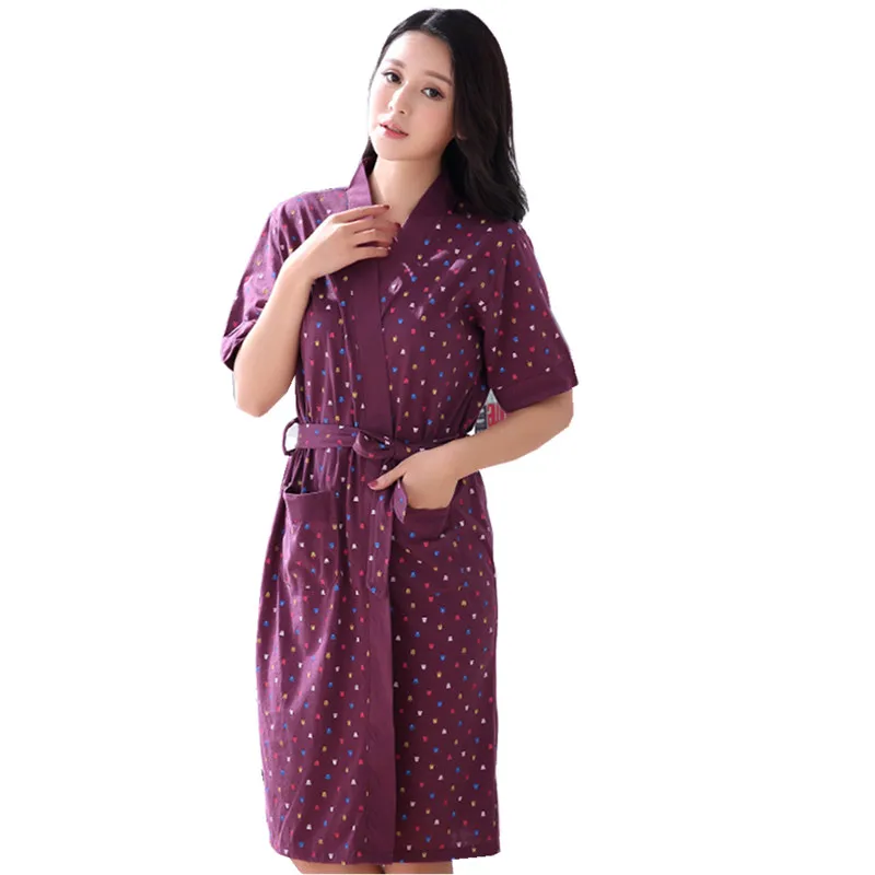 Hot Sale Summer Lady Pajamas Bath Robe Sleepwear Womens Robes Knitted