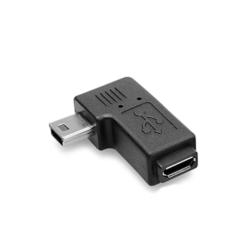 

90 Degree Mini usb Male to Micro USB Female data & charge adapter