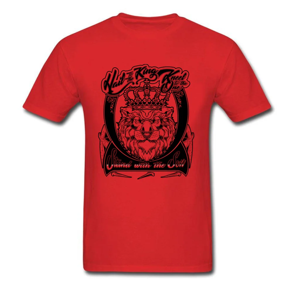Men T-shirts Graphic Casual Tops Shirt Summer Fall Cotton Fabric O-Neck Short Sleeve Casual Hail to the King Clothing Shirt red