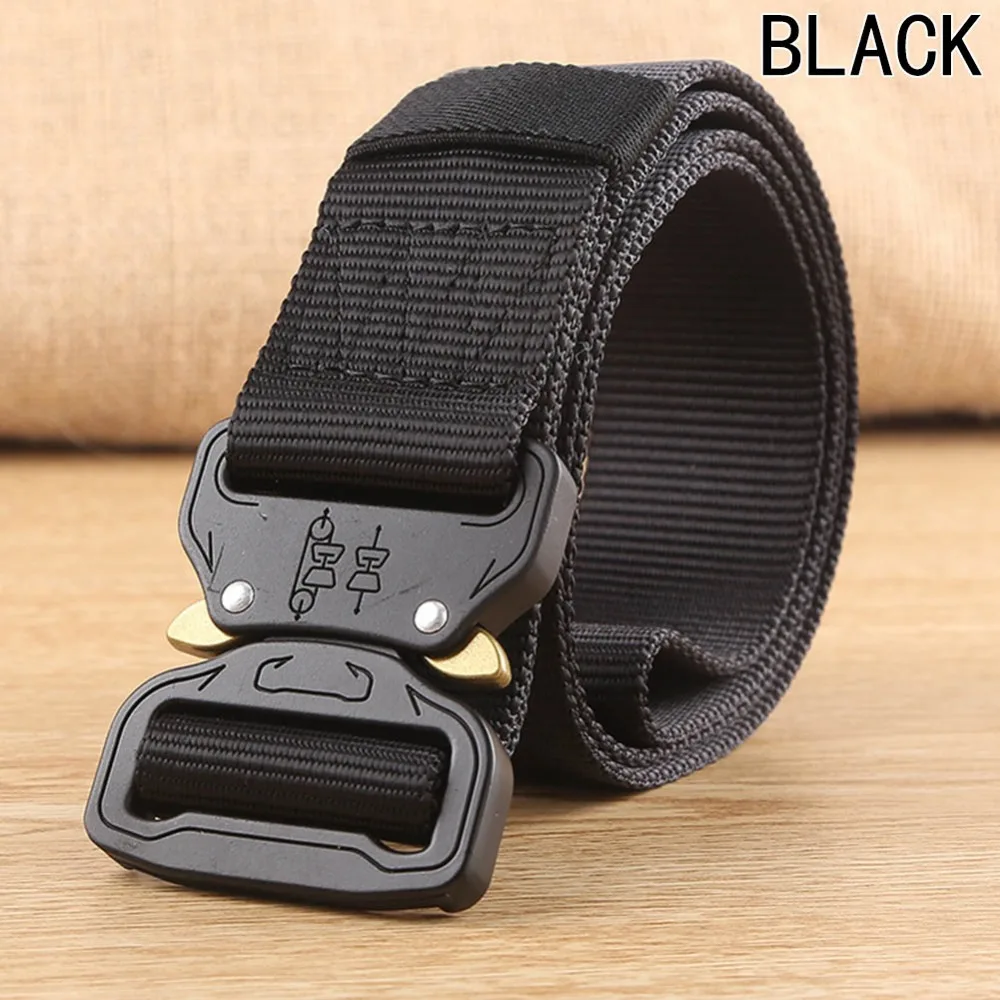 10Tactical Gear Heavy Duty Belt Fashion Hot Cobra Nylon Metal Buckle Patrol Waist Adjustable Belt Tactical Hunting Accessories