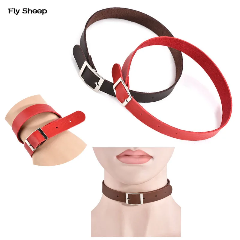 Charm Female ChokerTrendy Punk Belt Buckle Chokers Necklaces Colorful