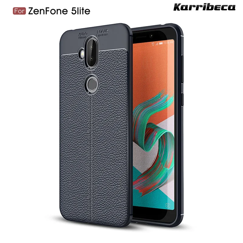 

Litchi silicone case carcasa for Asus Zenfone 5 lite ZC600kl funda hoesje lychee leather tpu cover coque etui kryt tok kilifi