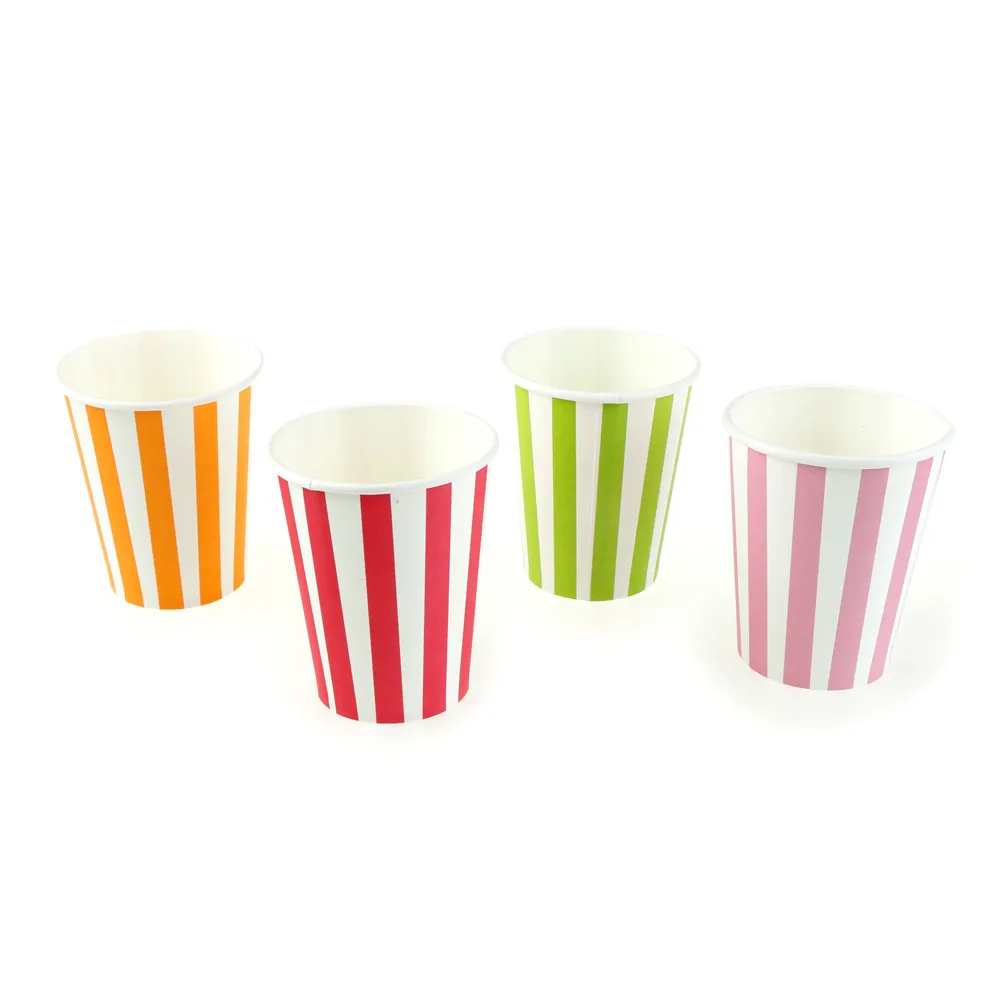 

20Pcs/lot Colorful Disposable Stripe Paper Cups Party Cups Tableware Baby Shower Party Decoration