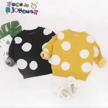 

2020 Children Baby Cotton Sweaters Dot Boys Sweaters Winter Girls Sweaters Knit Kids Pullover Casual Boys Clothing 1-6 Years