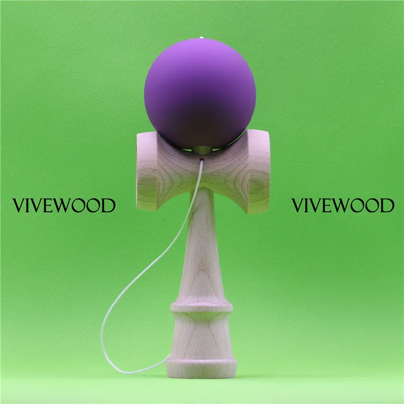 

Updated Natural Beech Kendama,Purple Rubber Tama,Version 2.0 Updated Ken with bigger CUP ,18CM VIVEWOOD Kendama,Assembly Ken