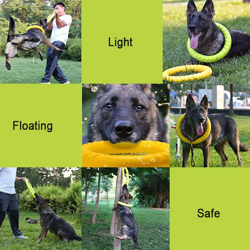 الحيوانات الأليفة لعب الكلب تحلق أقراص إيفا حلقة الكرة مقاومة دغة لعبة عائمة بيتبول الفرنسية بلدغ التفاعلية جرو الأسنان نظيفة اللعب