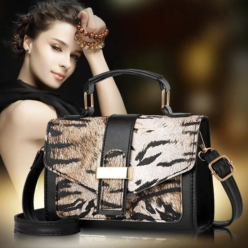 

JUILE Brand Women Handbag Bag Leopard Print Women Bags Chain Shoulder Messenger Bag Crossbody Handbags Designer Small Square Bag