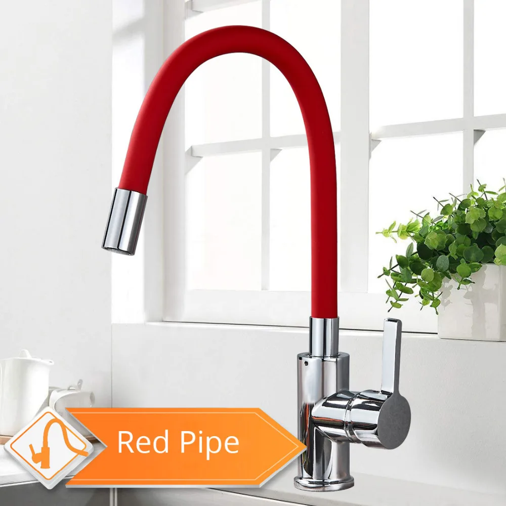 Green Black Pipe Kitchen Faucets Hot And Cold Water Faucets Chrome Basin Sink Tap Mixers Kitchen Faucet Deck Mounted