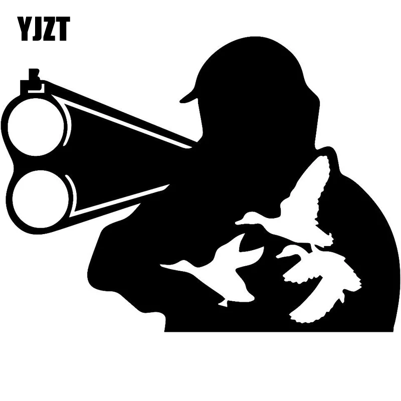 YJZT 15.5cm*11.5cm Hunter Wild Duck Hunting Car Decals Vinyl Stickers Fashion Car-Styling Black/Silver S6-2691 14cm 9cm fashion x wing star wars funny vinyl car styling decal car stickers black silver s6 3687