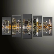 5 Pieces/set Colorful City Night Modern Home Wall Decor Canvas Picture Art HD Print Painting On Canvas For Living Room DC1-100