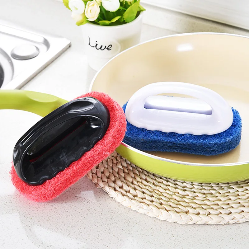 

Kitchen Cleaning Bathroom Toilet Kitchen Glass Wall Cleaning Bath Brush Plastic Handle Sponge Bath Bottom Home Cleaning Brush