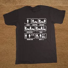 Мотоцикл Байкер Черный BAD to WTF ребенок Графический забавная футболка для мужчин короткий рукав печатных хлопок мультфильм футболки топы