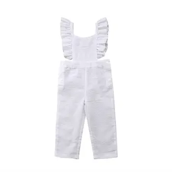 

1-6Y Toddler Kids Baby Girl Ruffles Sleeve Backless White Romper Jumpsuit Playsuit Outfits One Pieces Sunsuit Clothes
