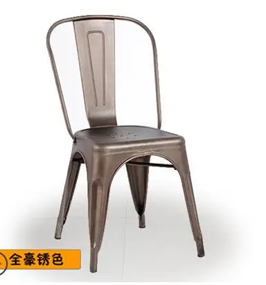 Железный стул складной железный стул темно-синий ресторанный стул кофе обратно Ресторан фаст-фуд стол железный стул - Цвет: 20