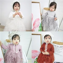 Новое модное платье для девочек милое однотонное детское платье трикотажное платье-пачка трапециевидная От 0 до 6 лет