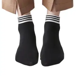 1 пара, модные белые хлопковые носки, женские удобные повседневные короткие носки в полоску, мягкие женские низкие носки для девочек, meias