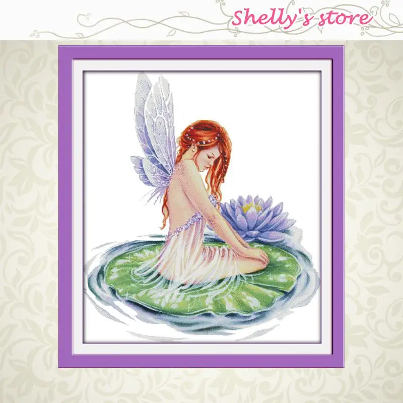 Naiad, DIY Big size Cross stitch kit 100 accurate printed embroidery