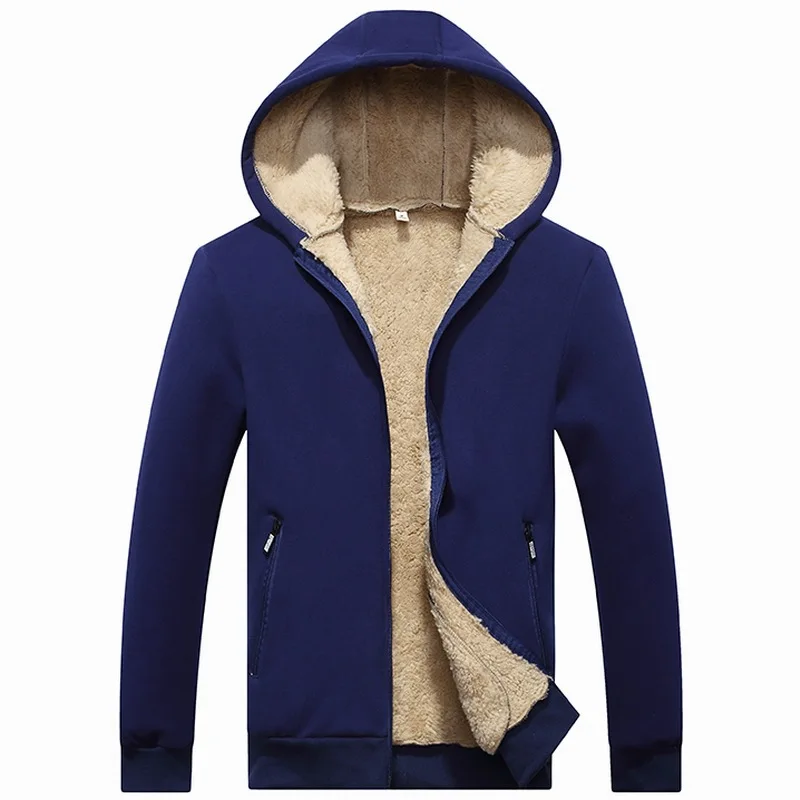 Зимние мужские куртки из горной кожи, флисовый теплый спортивный костюм, мягкие мужские толстовки, пальто, толстая бархатная толстовка, Мужская брендовая одежда SA410 - Цвет: Blue