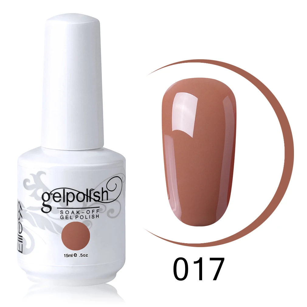 Elite99 15ml Soak Off Nail Gel Polish Semi Permanent Nail Art Manicure Gel Varnish Top Base Coat Needed Lacquer Gel For Nail - Color: 017