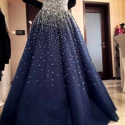 Пышные длинные платья для выпускного вечера, vestido debutante vestidos de 15 anos, милые 16 платьев, бальные платья Royer, синие Бальные платья с бисером