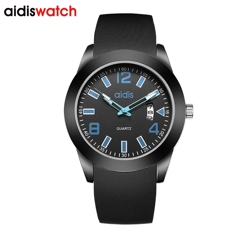 

Fahsion Mens Sports Wrist Watch Waterproof Silicone Watchband Quartz Calendar Male Watches Men Wristwatches Relogio Masculino