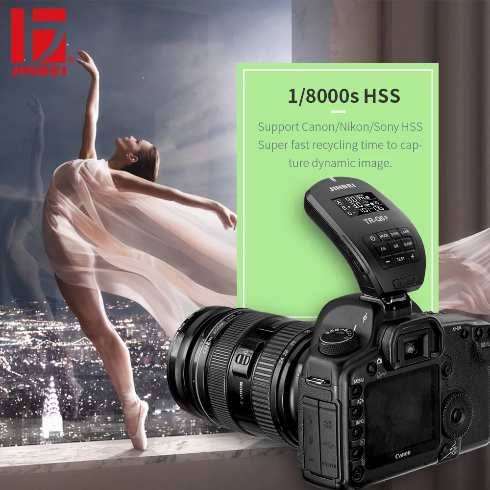 JINBEI TR-Q6F передатчик для камеры Fuji HSS ttl с радиоуправлением