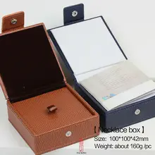

2015 New Design superior quality blue and Orange color crocodile grain PU Necklace Box Gift case