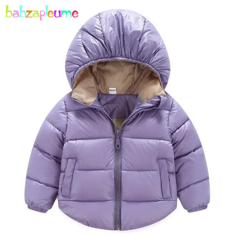 Babzapleume/Детские зимние куртки Повседневное с капюшоном Обувь для девочек Обувь для мальчиков комбинезоны теплая куртка на гусином пуху для
