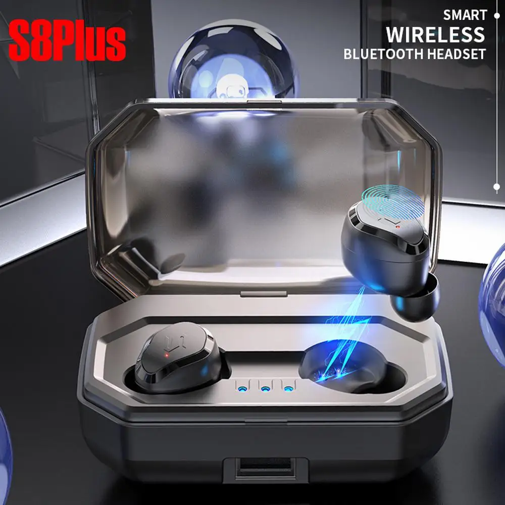 Kuulee TWS True Wireless Bluetooth 5.0 Earphone Touch Headset Noise Cancelling 3000mAh Power Bank for Smart Phone