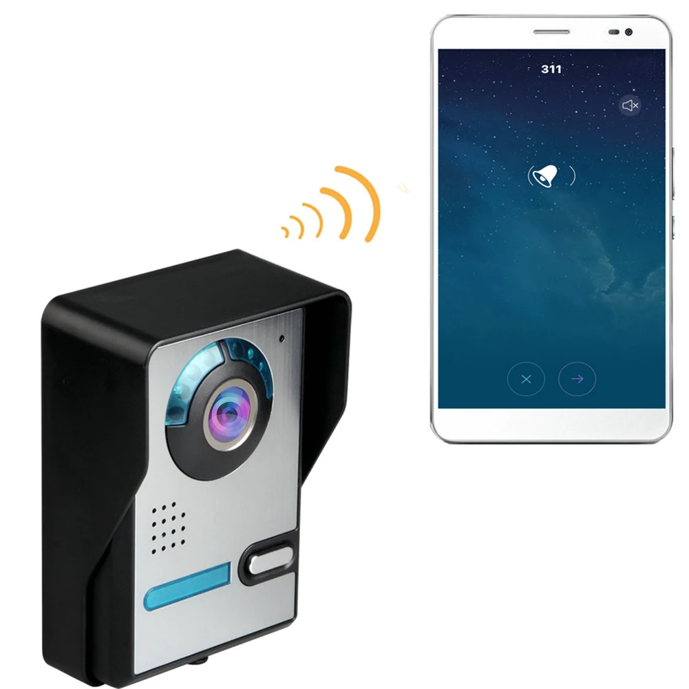 

Wireless WIFI Video Door Phone Doorbel Intercom System Night Vision Waterproof Camera with Rain Cover HD 720P