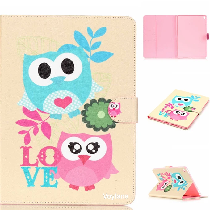 

New animal Cartoon bear owl PU Leather Stand For Apple iPad pro 9.7 Case with card slot Protector back cover For ipad pro mini