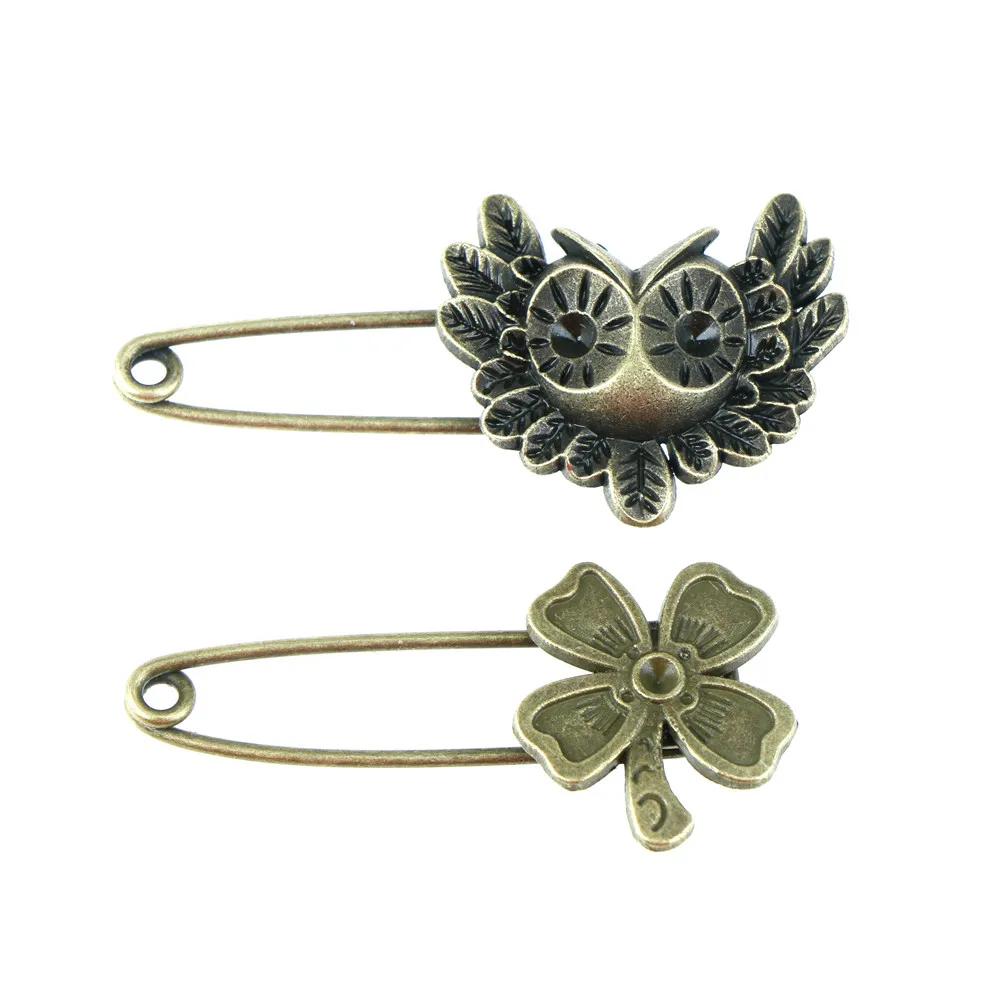 

Safety Alloy Vintage Scarf Clothes Bags Long Pin Ornaments Brooch Owl Shape